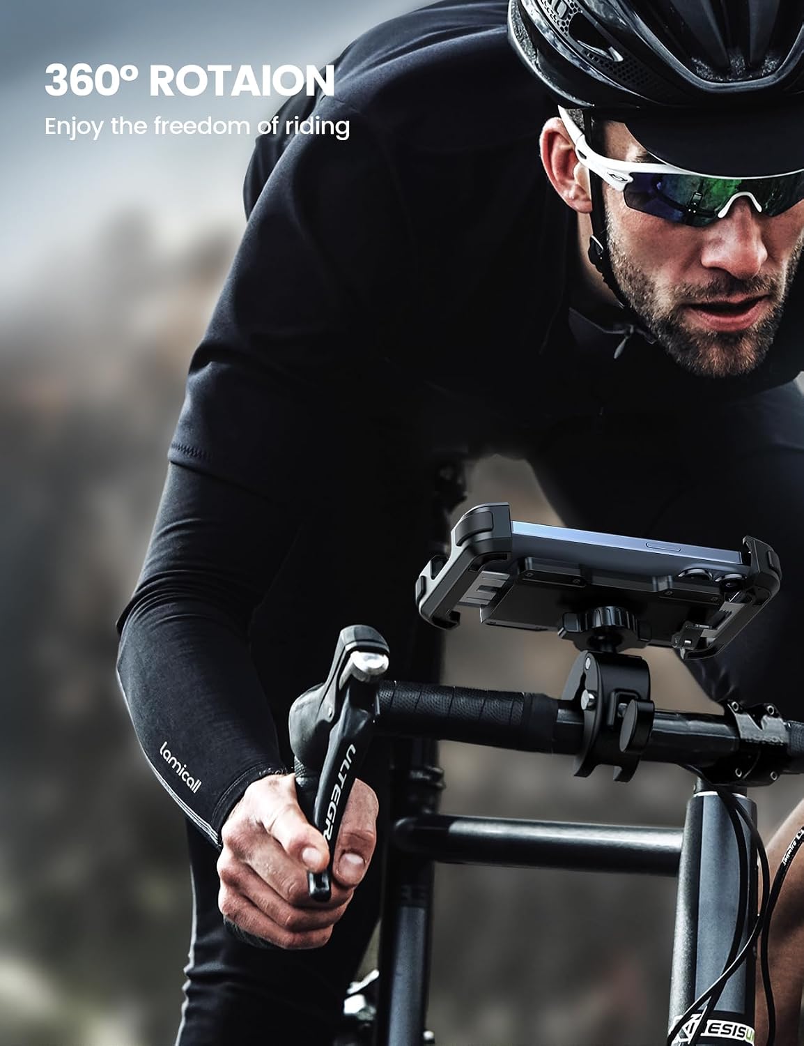 Thumbnail 2 de Lamicall supporto telefono bici con clip manubrio e rotazione 360° (smartphone 4,7–6,8")