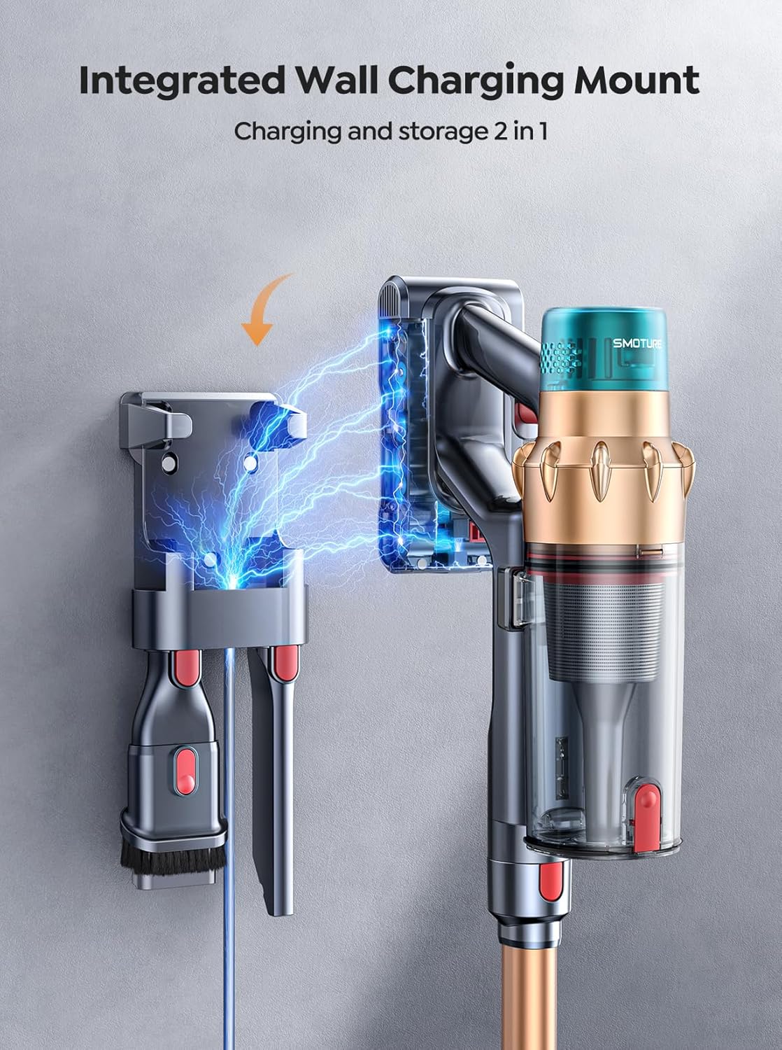 Thumbnail 6 de SMOTURE VAC01 Cordless Stick Vacuum Cleaner (55KPA, 650W, up to 70Mins) with Motorized Bed Brush, LED Touchscreen & Auto Mode