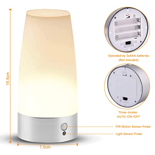 Detalle 2 de WARMTUYO Nachtlicht mit Bewegungsmelder 2er Set – kabellos, PIR-Sensor, 3 Modi