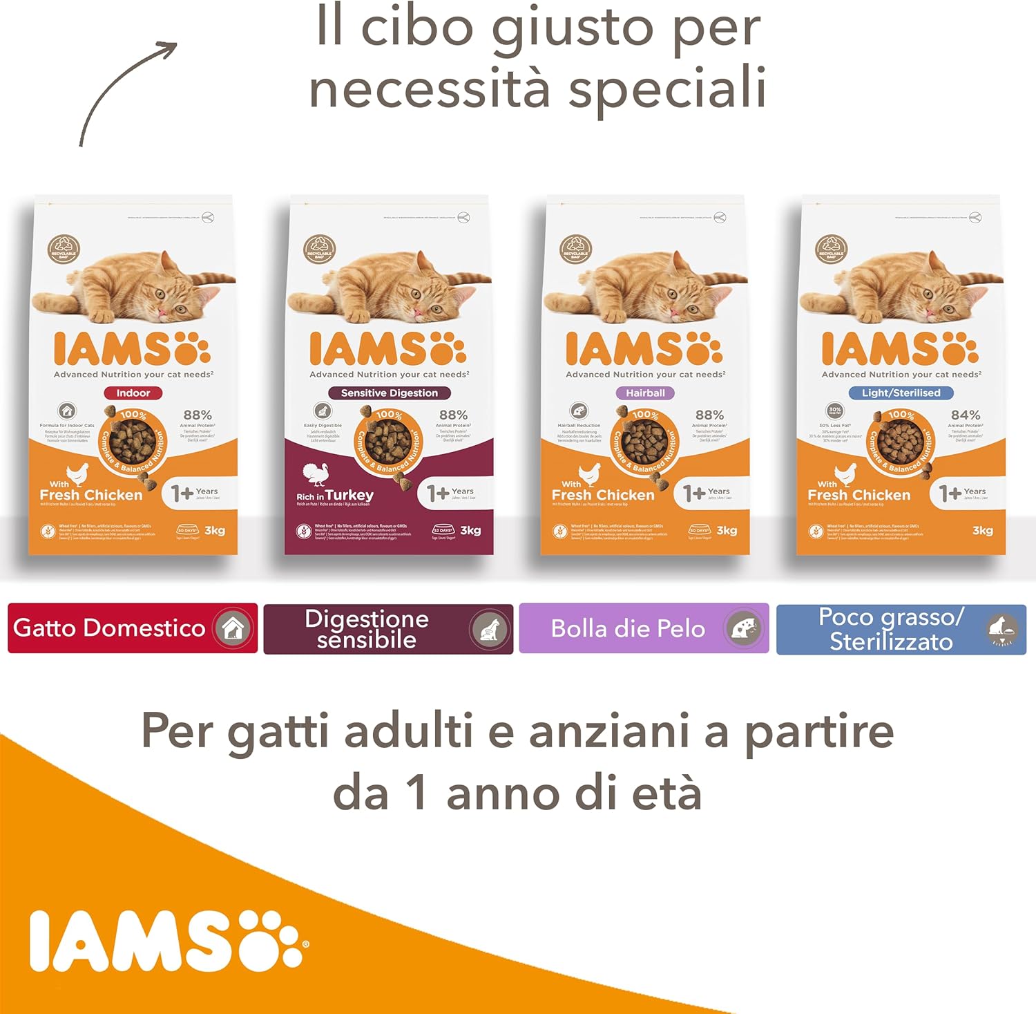 Thumbnail 3 de IAMS Poco grasso/Sterilizzato Cibo secco con pollo fresco per gatti di 1+ (10 kg) – peso forma e benessere