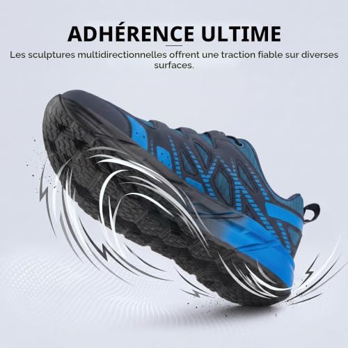 Detalle 1 de Hitmars baskets de sport homme à molette, mesh léger, bleu, pointure 41