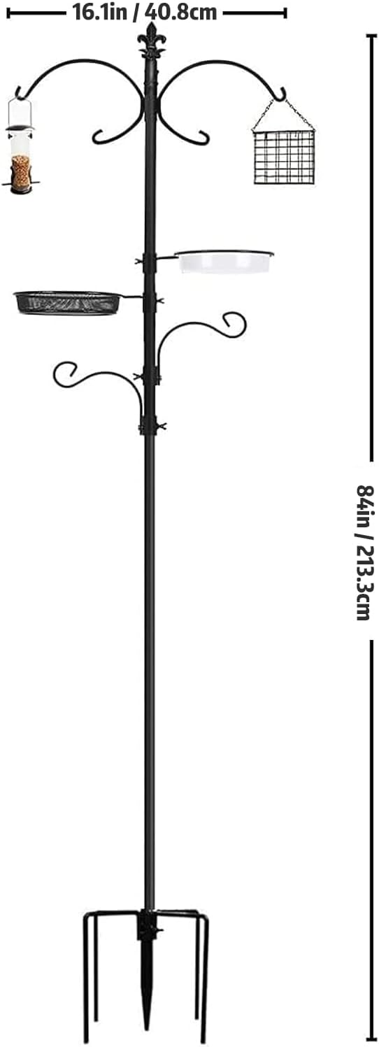 Thumbnail 2 de Urban Deco Hanging Bird Feeding Station With Feeders and Bath Tray (Heavy-Duty Pole)