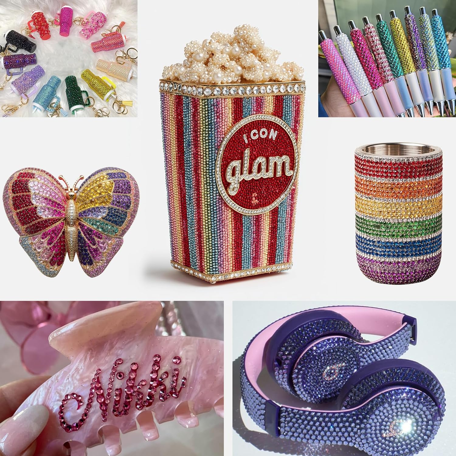 Thumbnail 6 de Canvalite Resin Bedazzling Kit with Rhinestones, B7000 Jewelry Glue & Tools (24-colour bulk)