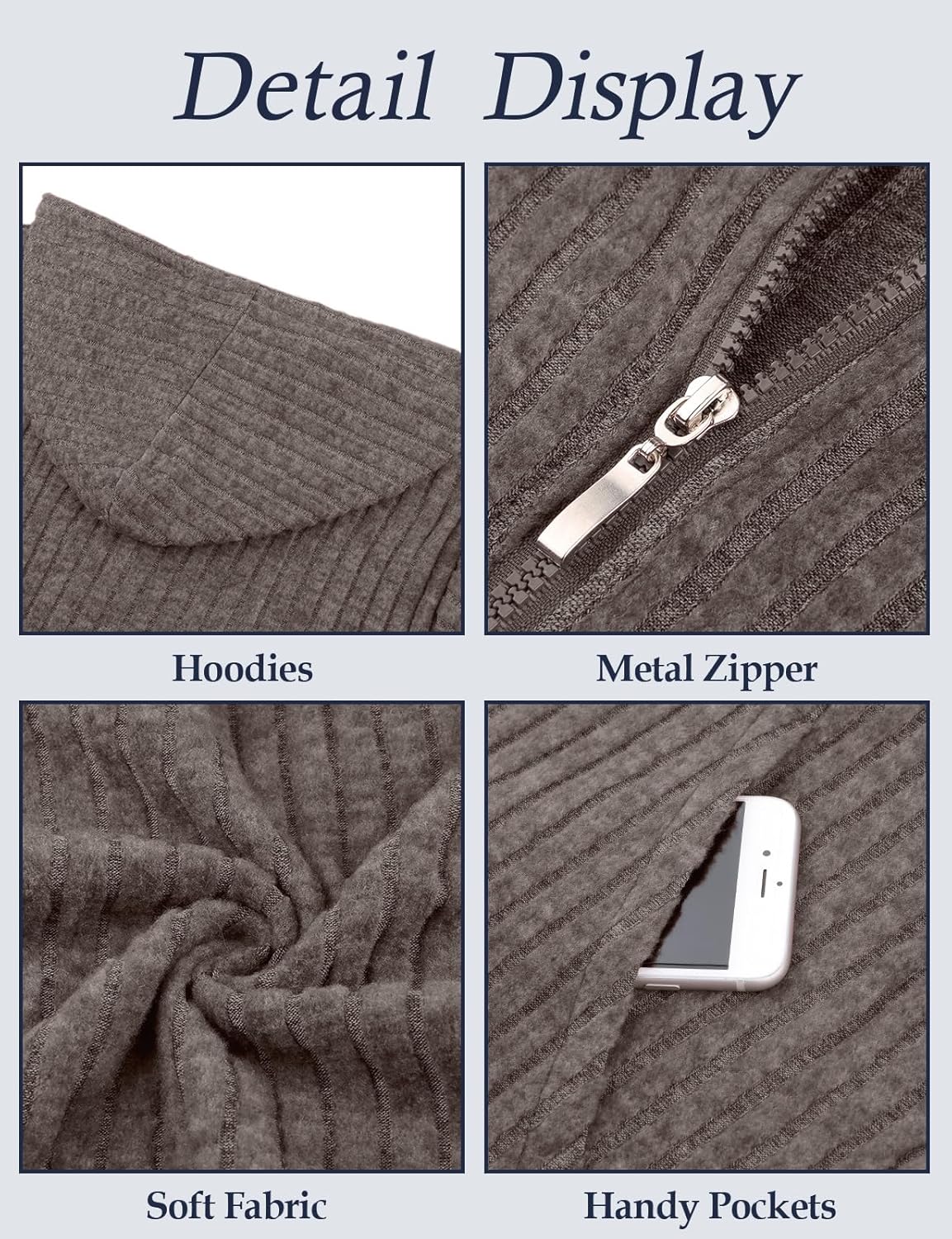 Thumbnail 4 de Flikity Womens Cardigans Zip Up Hoodies with Large Pockets – Lightweight Casual Jacket