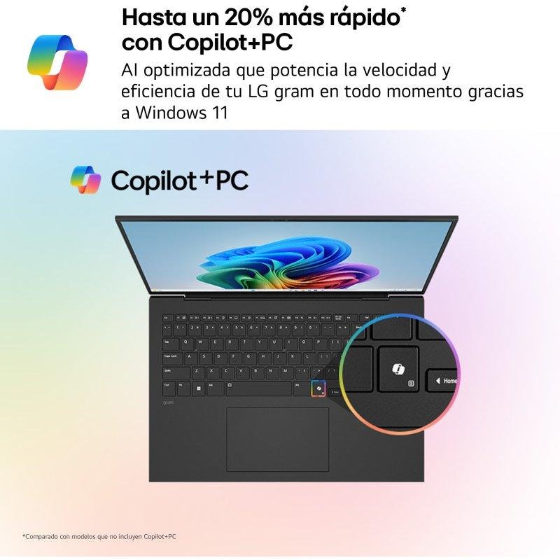 Detalle 2 de LG Gram 16Z90TL-G.AU88BN: portátil ultraligero de 16 pulgadas con rendimiento potente y gran autonomía