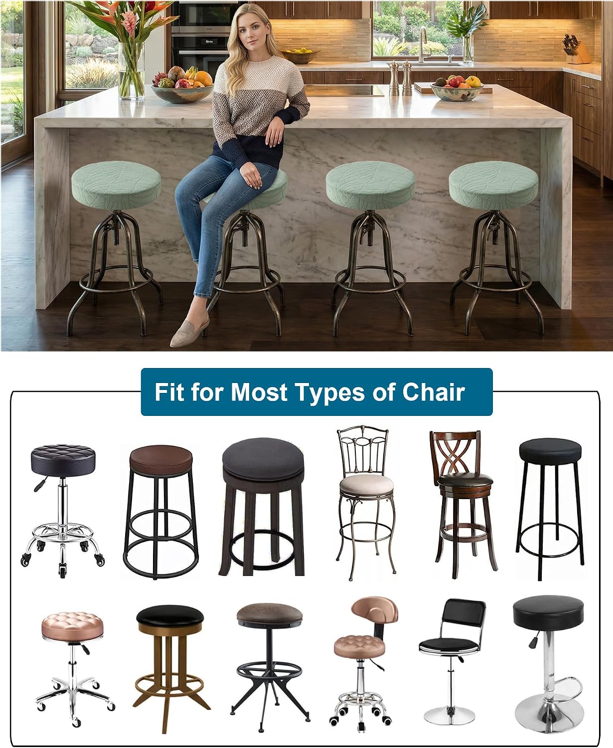 Thumbnail 4 de CRFATOP Bar Stool Covers, Medium