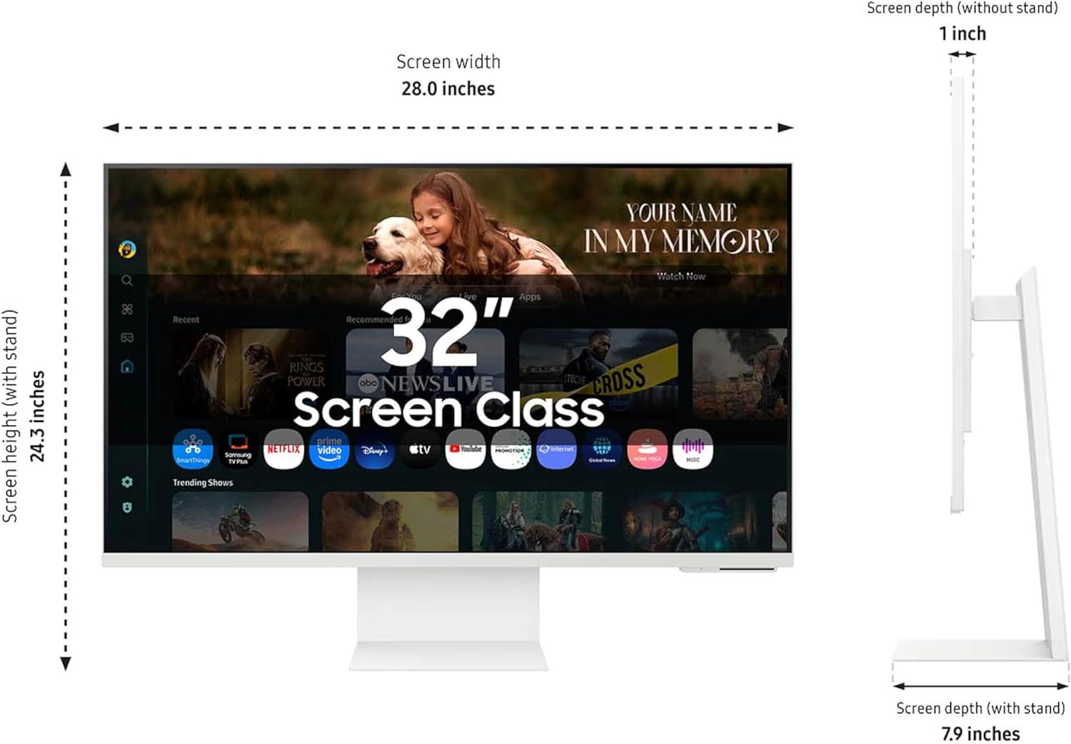 Detalle de Samsung 32” Smart Monitor M8 (M80F) 4K UHD with Vision AI (LS32FM803UNXZA)