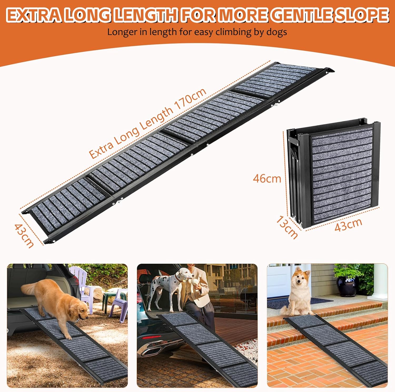 Thumbnail 6 de Extra Long 170cm Foldable Dog Ramp for Large Dogs