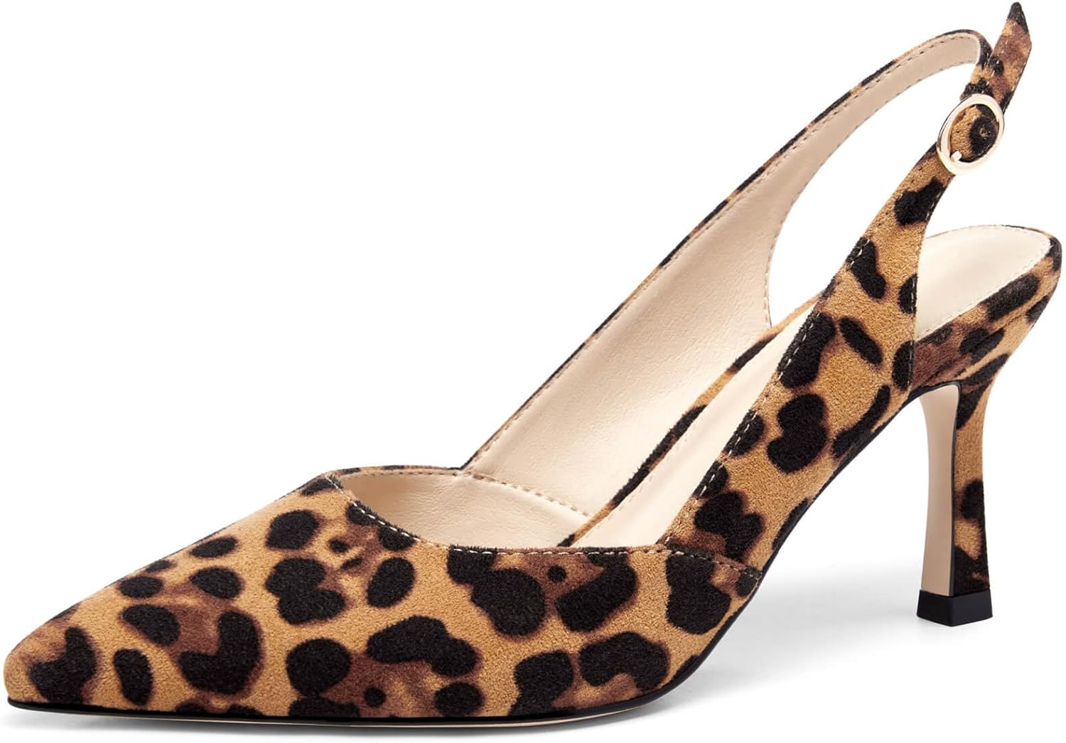 Thumbnail 6 de Rilista Women's Slingback Kitten Heels: Closed Pointed Toe, Backless Wedding Pump