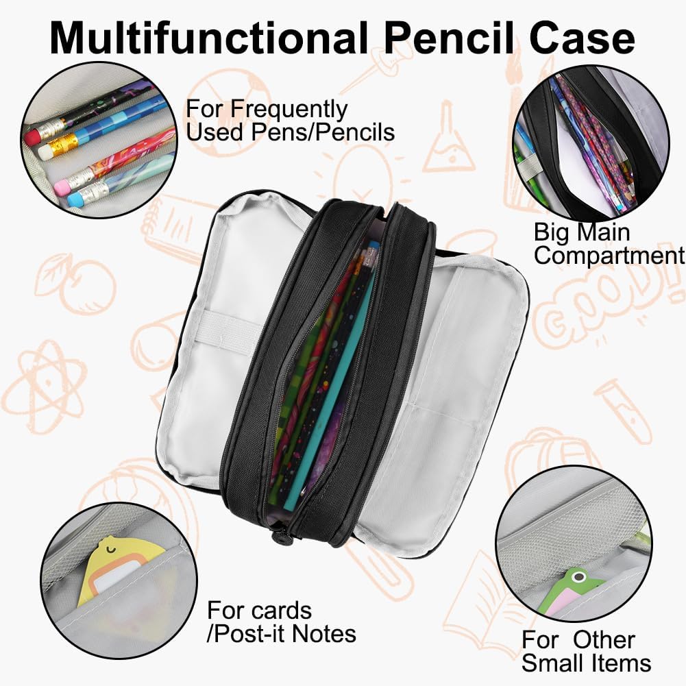 Thumbnail 3 de OFFCUP Trousse à Crayons Grande Capacité – 3 compartiments, Noir