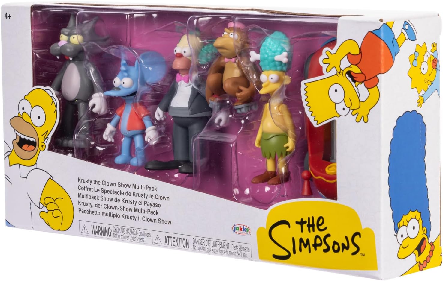 Detalle de The Simpsons Krusty Cast Action Figures Multi-Pack (6,35 cm) von JAKKS Pacific – Krusty, Mojo, Itchy, Scratchy, Sideshow Mel & Clown Car