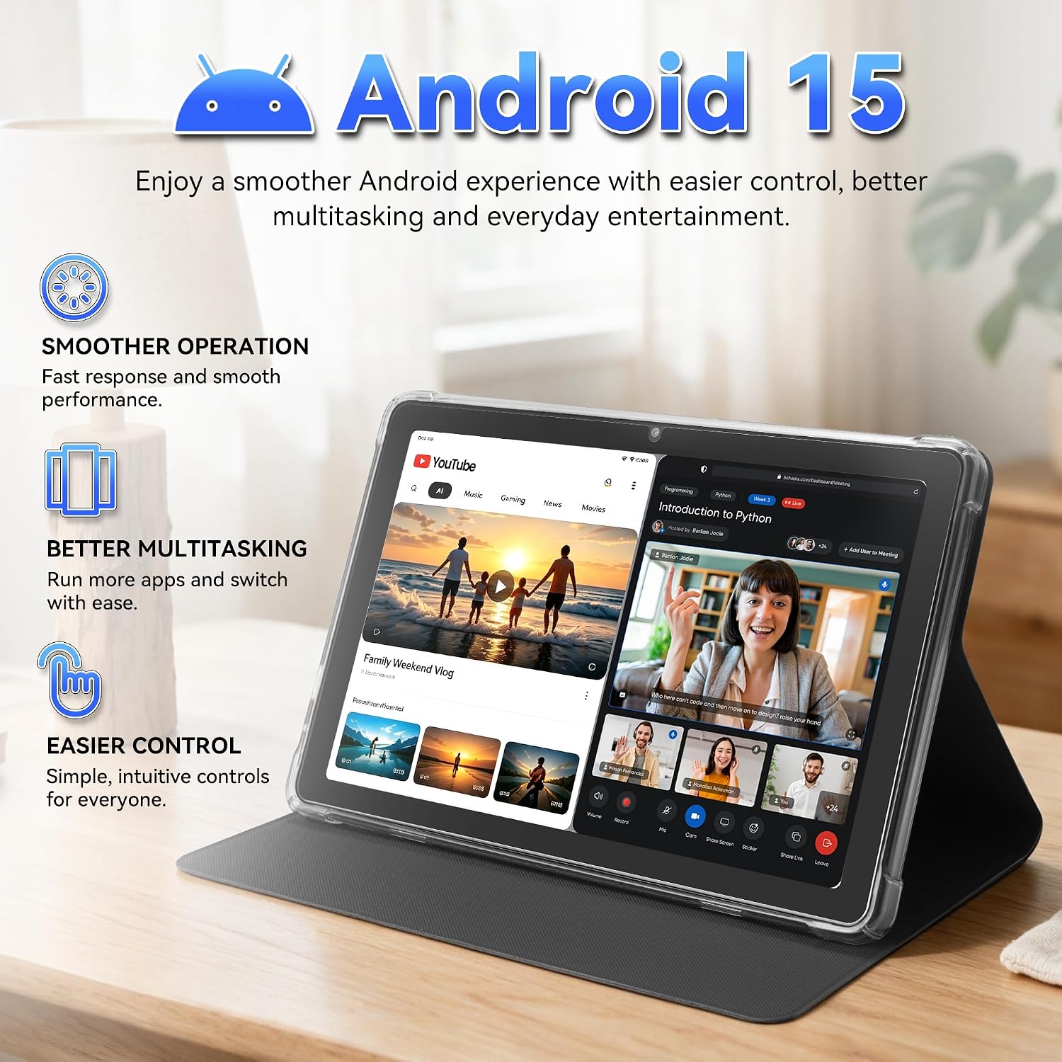Detalle 2 de Ioojcck A20 plus 10.1-Inch Android 15 Tablet, 18GB RAM, Keyboard Bundle
