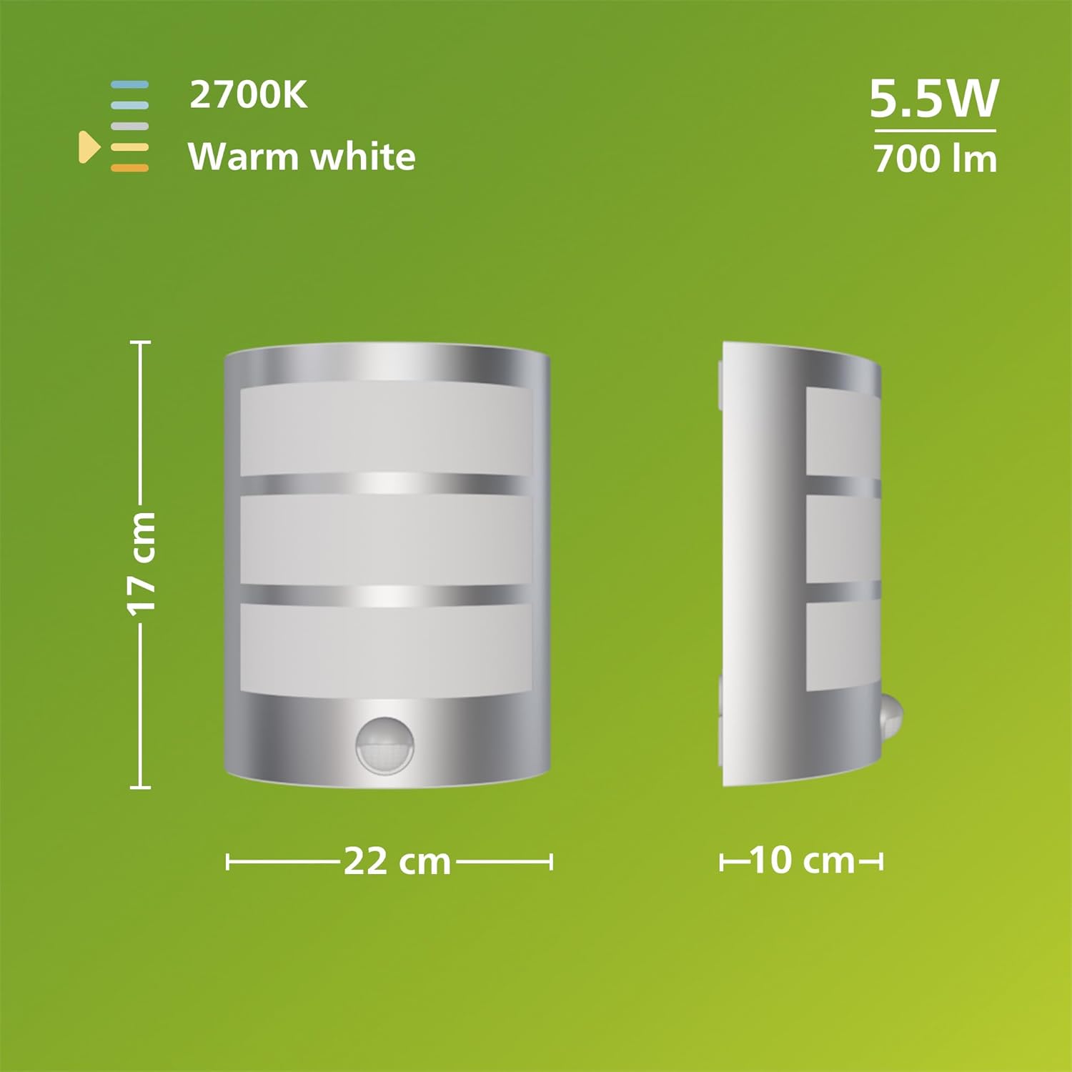 Thumbnail 6 de Philips Python LED Outdoor Wall Light (5.5W, 700 lm) with Infrared Motion Sensor, IP44