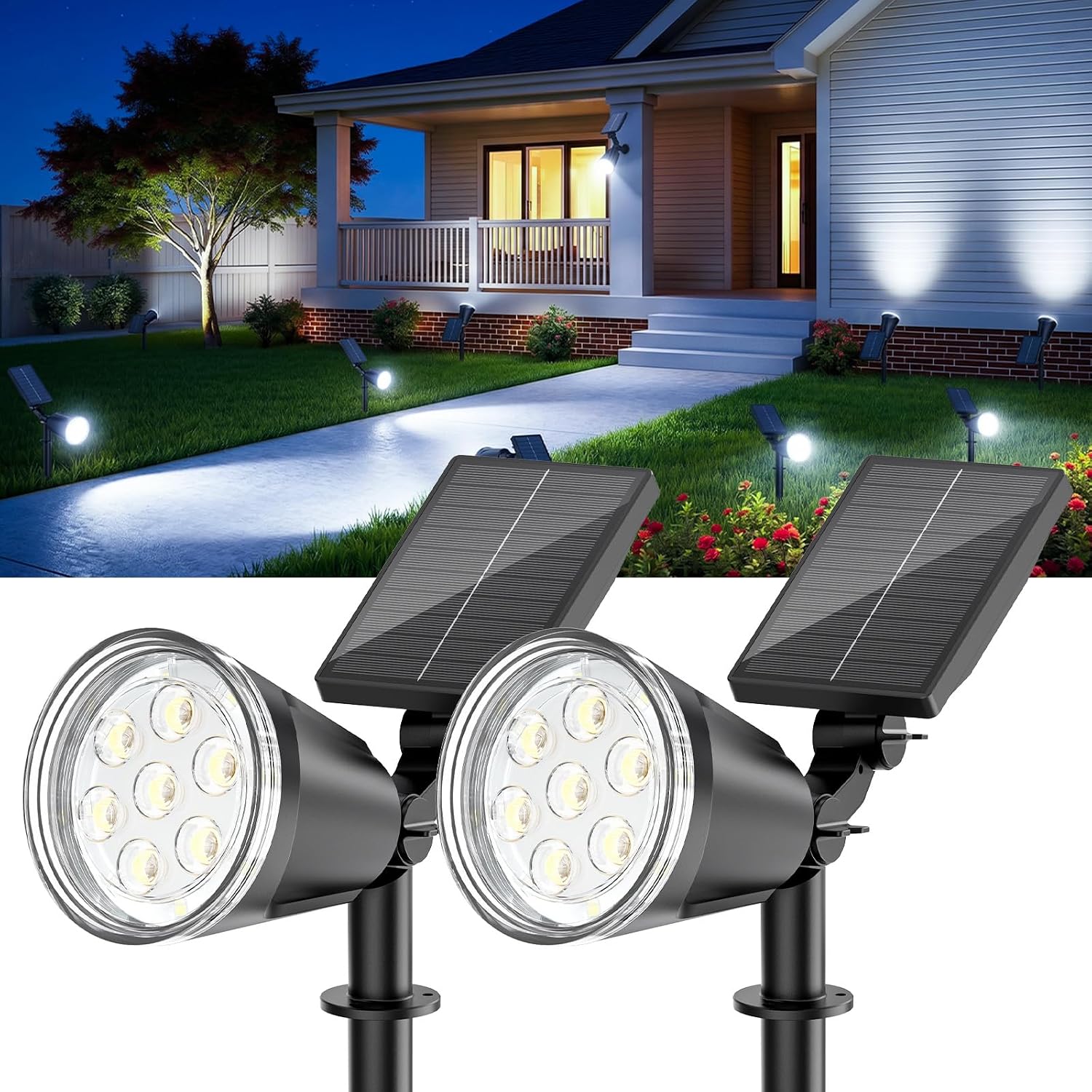 Detalle de BONLION Outdoor Solar Spotlights 1000 Lumens