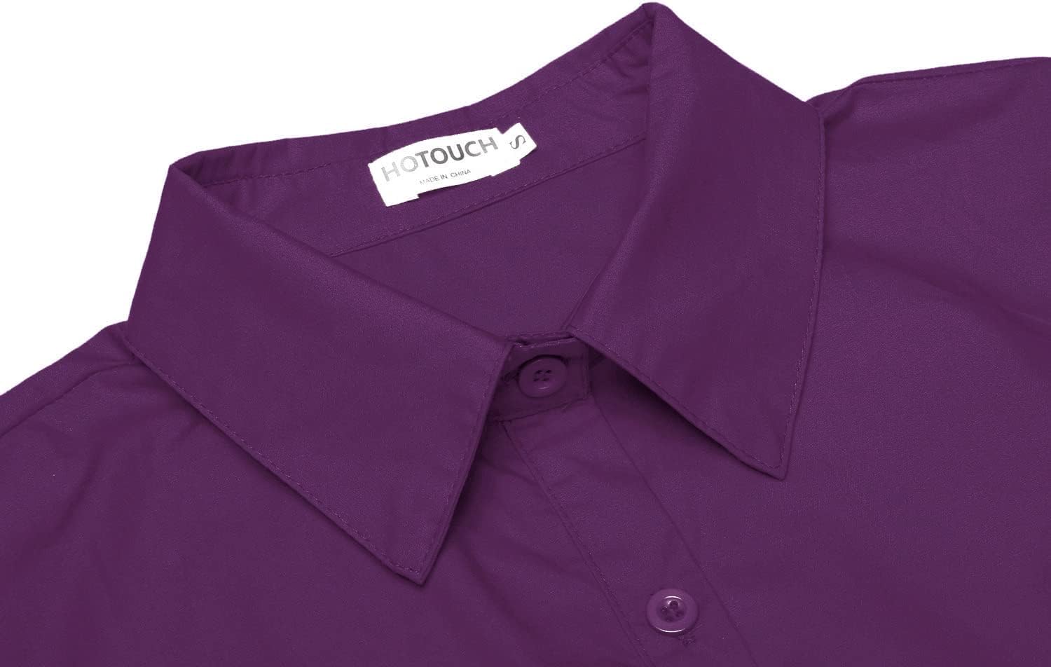 Thumbnail 3 de Hotouch Damenbluse mit 3/4-Ärmeln, Slim Fit und Knopfleiste – V-Ausschnitt aus Baumwolle