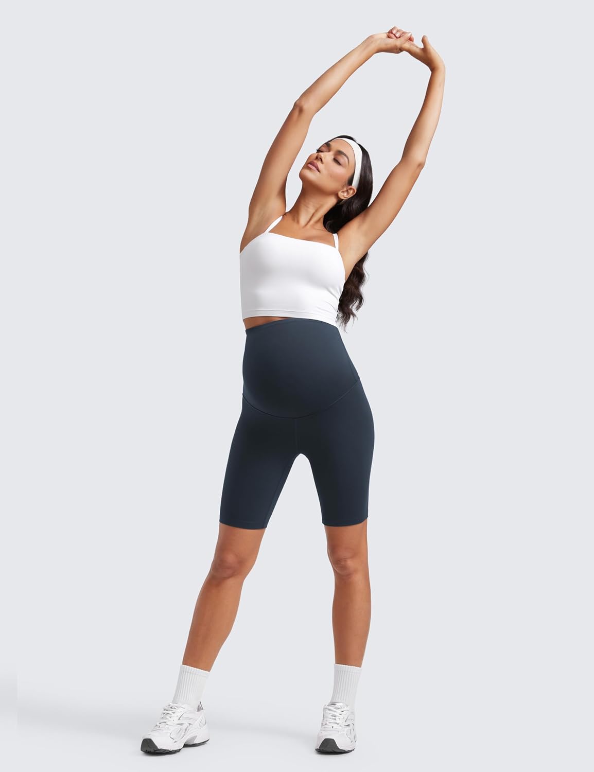 Detalle de CRZ YOGA Donna Butterluxe maternità: pantaloncini sopra la pancia per yoga e corsa, -10/15 cm