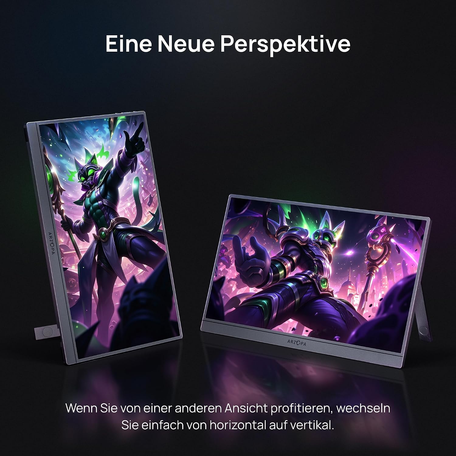 Detalle 2 de ARZOPA Z1FC 16,1" 144Hz Tragbarer Monitor für Gaming
