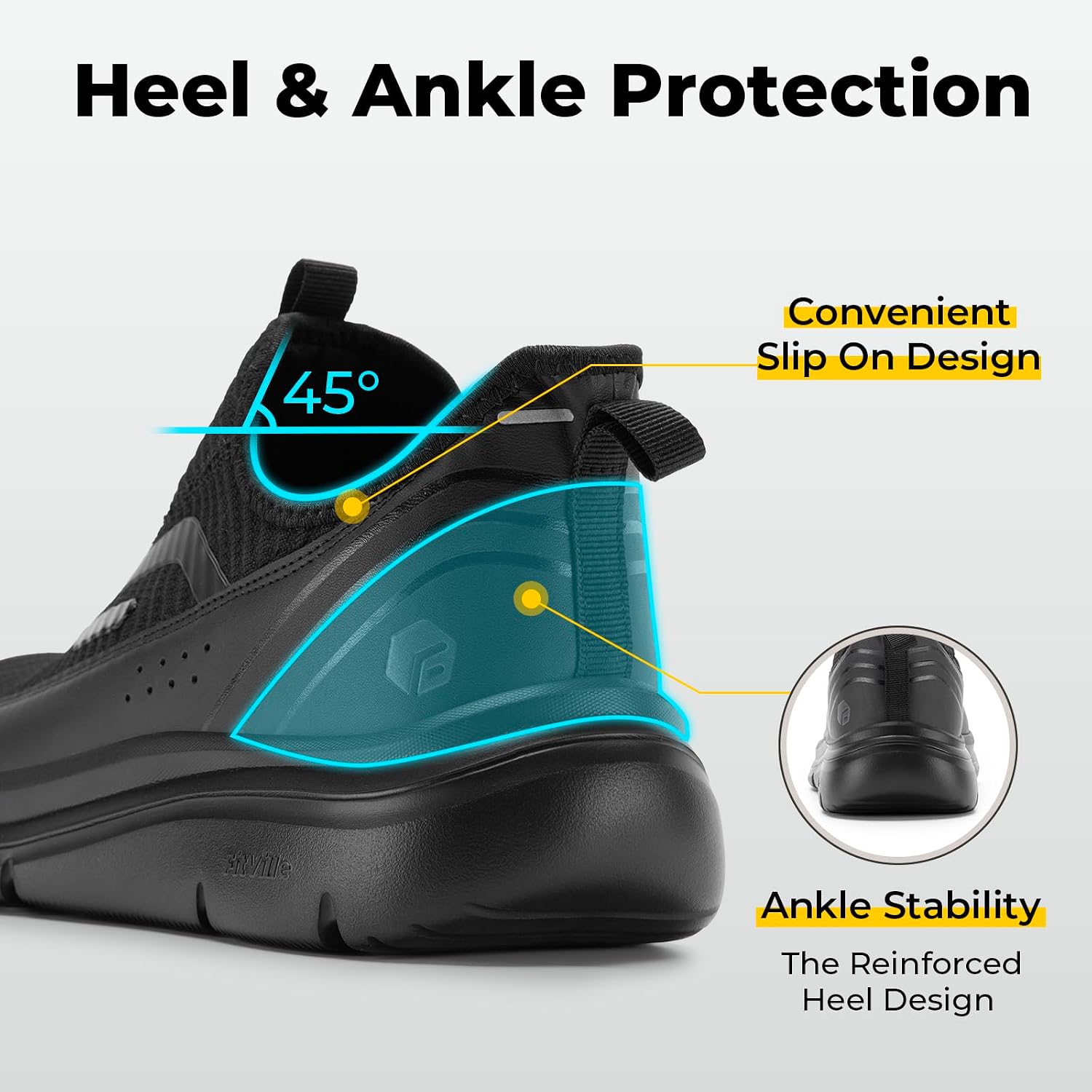 Thumbnail 6 de FitVille Men's Extra Wide Slip-On Walking Shoes with Arch Support (Stepease V2)
