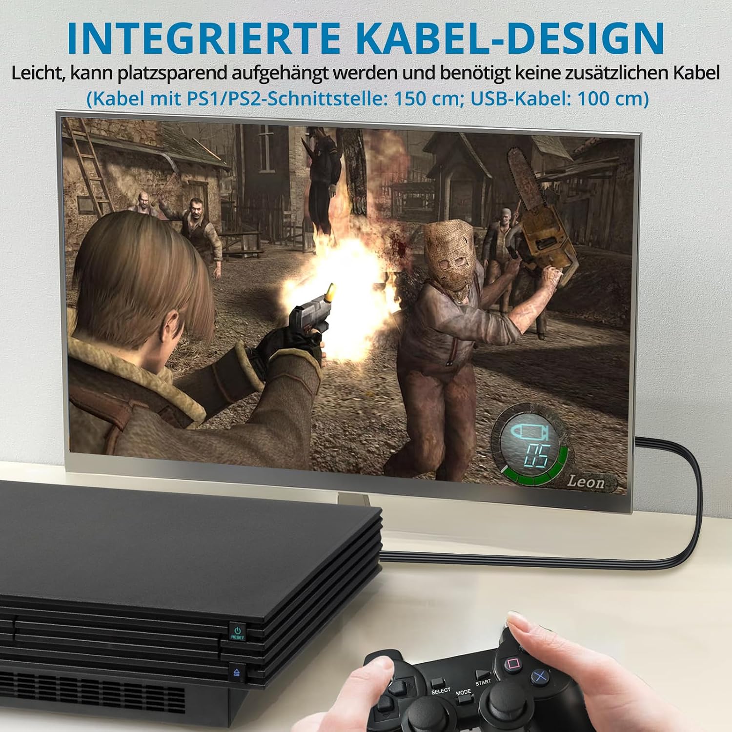 Thumbnail 6 de AUTOUTLET PS1/PS2 auf HDMI Adapter – Plug & Play, 1080p, 4:3/16:9 Konvertierung, 150 cm Kabel