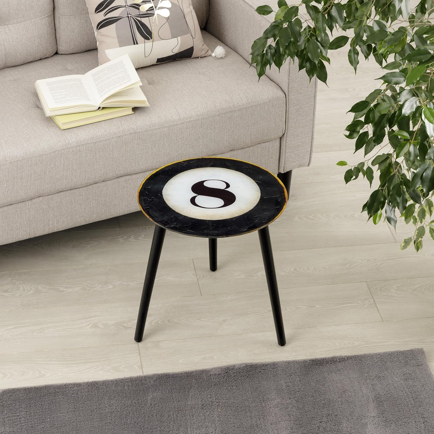 Detalle 2 de Baroni Home Tavolino Moderno in Vetro 42x42x40 cm