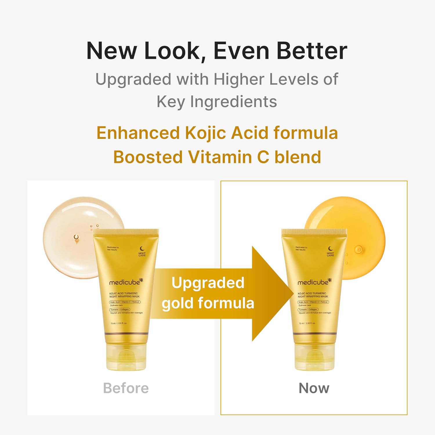 Detalle de Medicube Turmeric Overnight Wrapping Peel-Off Maske – Kurkuma-Nachtmaske für Glass Skin über Nacht