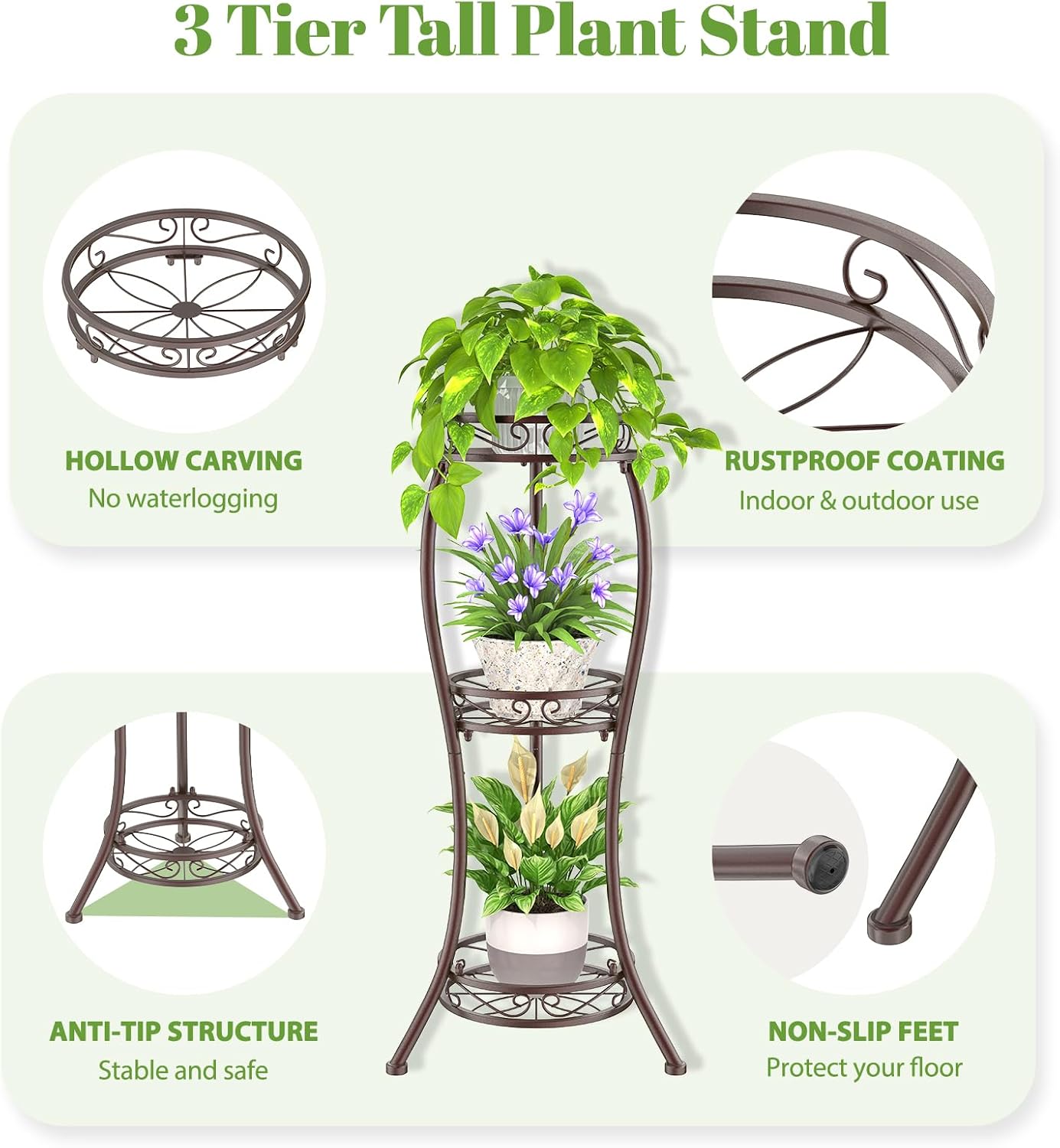 Detalle de iDavosic.ly Metal Plant Stand, 34-Inch