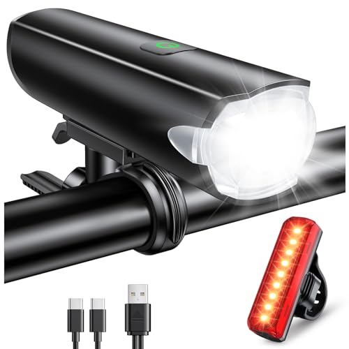 Detalle de CIRYCASE 1200 Lúmenes: Luz delantera y trasera para bici con haz ancho y 3+5 modos