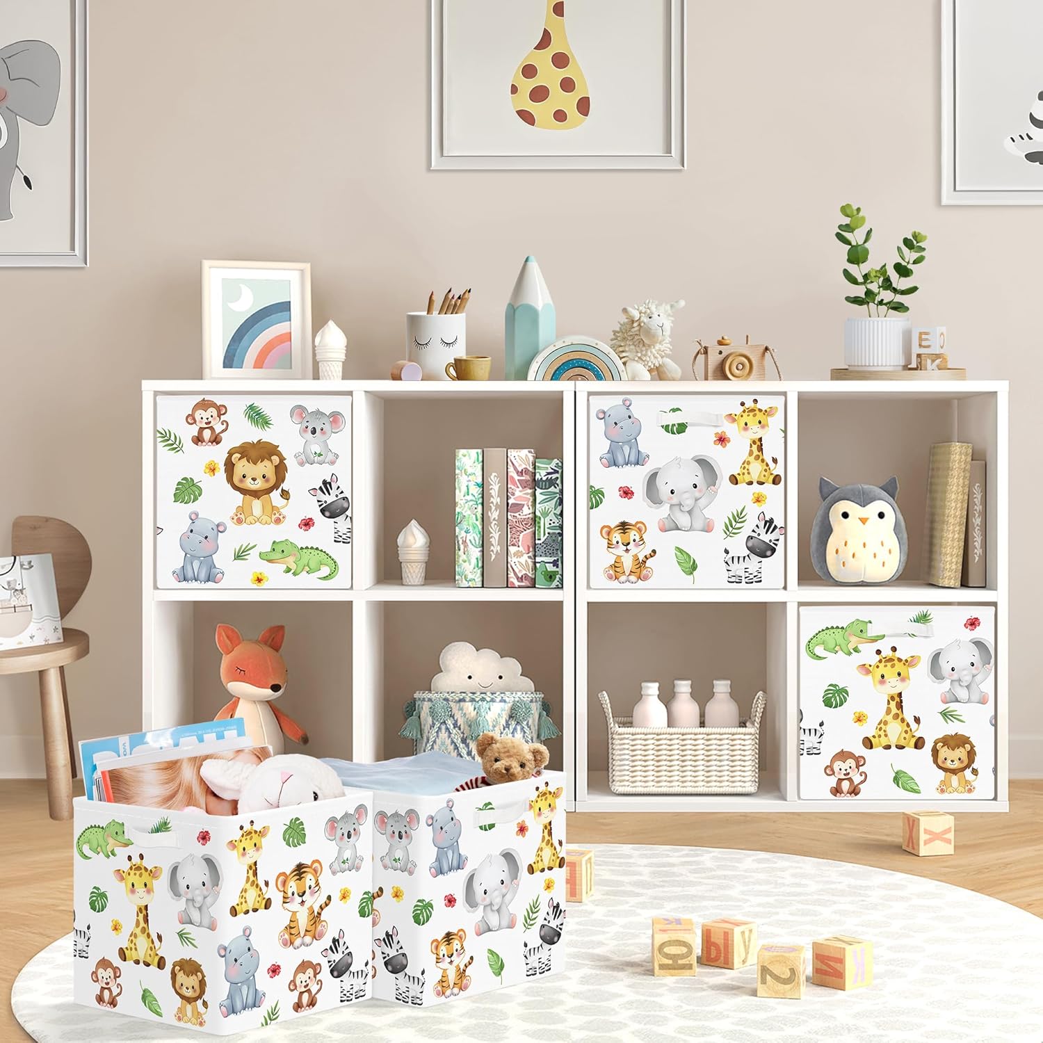 Thumbnail 1 de HUUMONSS 11.8" Forest Animals Storage Cubes 3Pcs