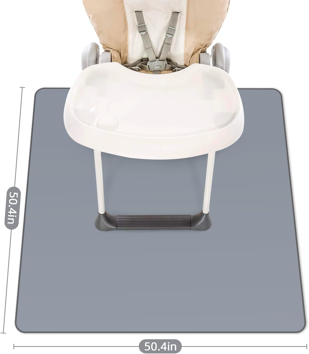 Thumbnail 2 de Blissful Diary Baby Splat Mat for Under High Chair (wipeable, waterproof, anti-slip) in Grey