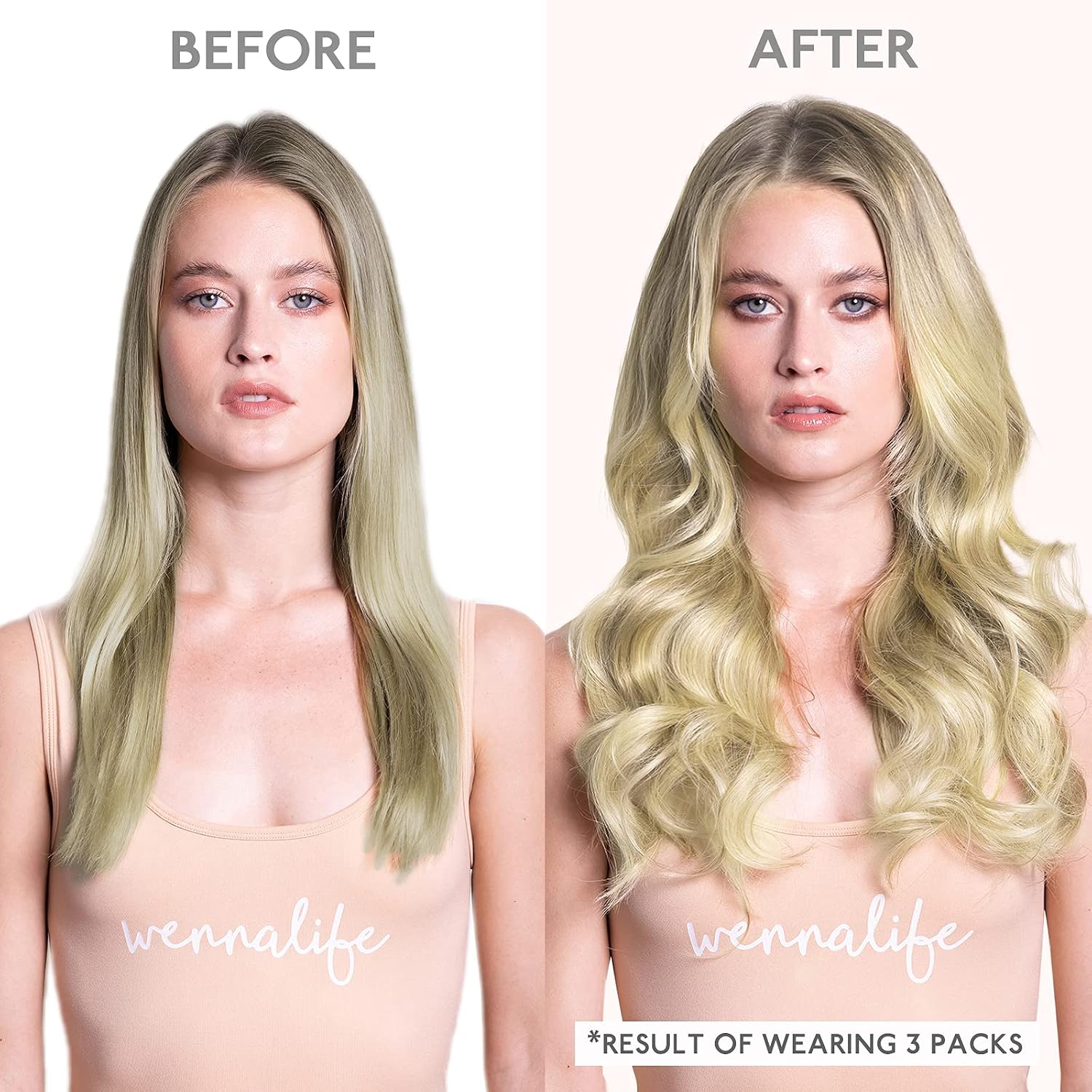 Detalle de WENNALIFE Tape Extensions aus Remy-Echthaar, 20 Stk. (50 g), 35 cm – Aschblond bis Platinblond