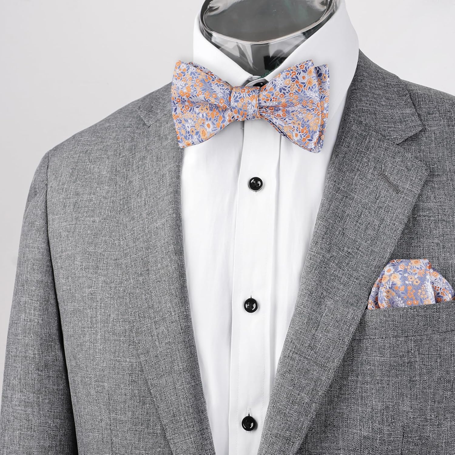 Thumbnail 3 de Alizeal Mens Self Tied Floral Bow Tie and Pocket Square Set
