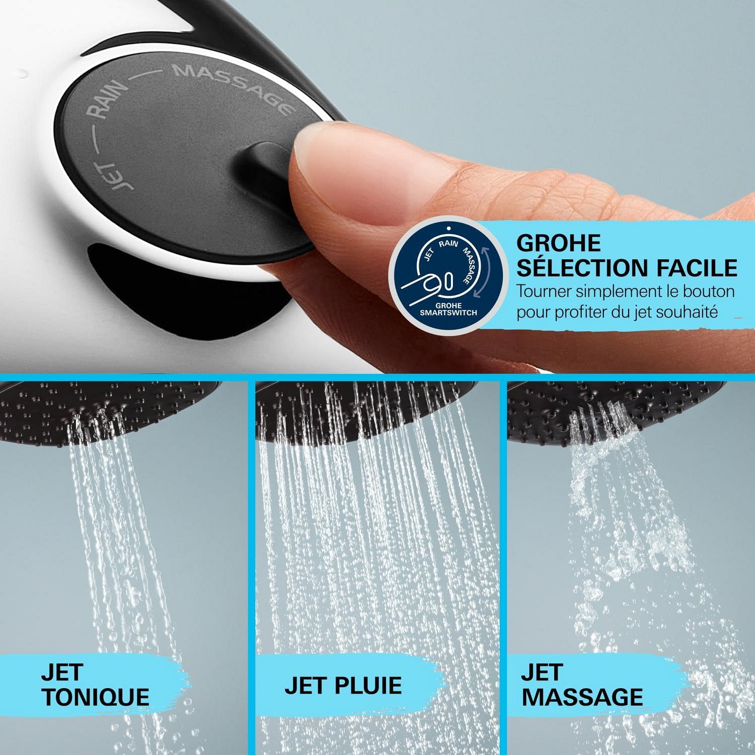 Thumbnail 5 de GROHE Vitalio Comfort 110 – Ensemble de douche 3 jets, flexible 1,75 m et support mural