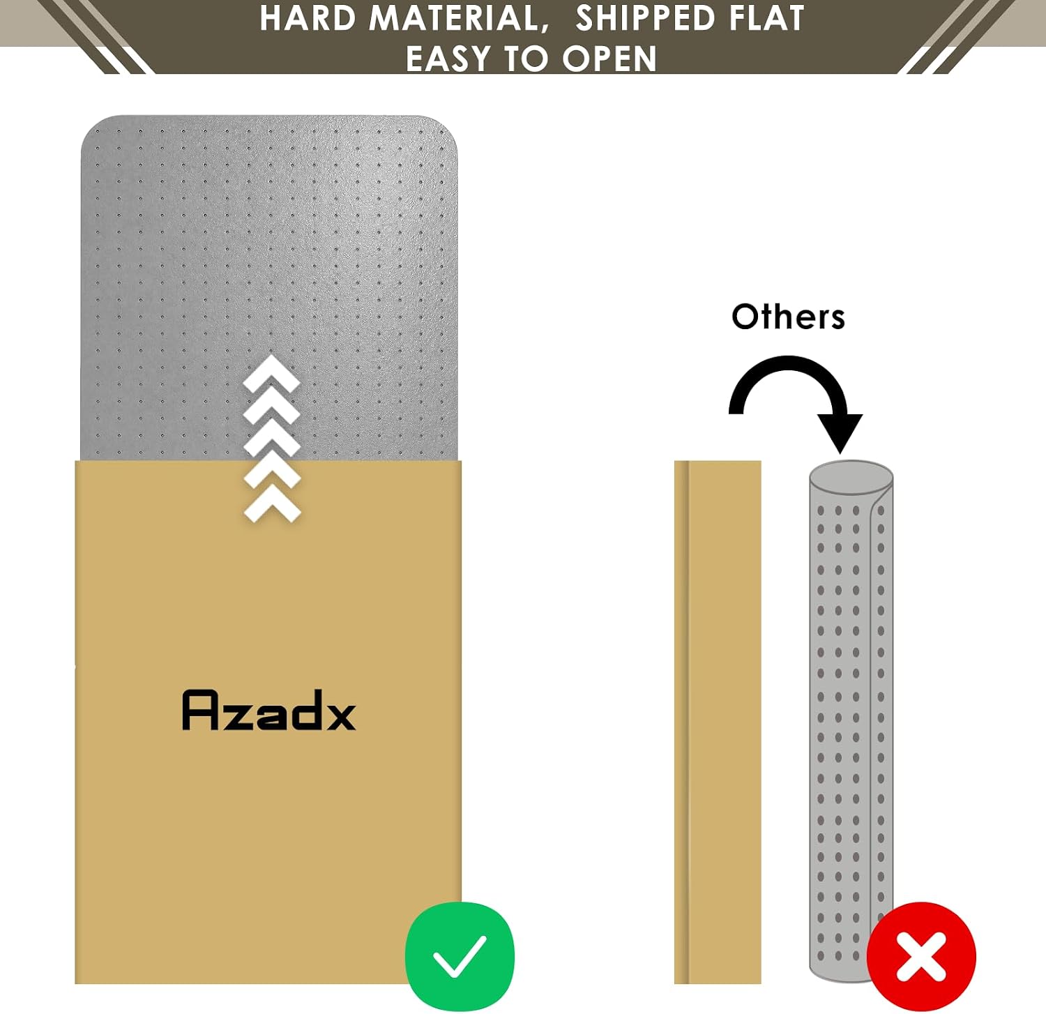Detalle de Azadx AZDPET-01 Heavy Duty PET Chair Mat for Carpet, 32" x 48