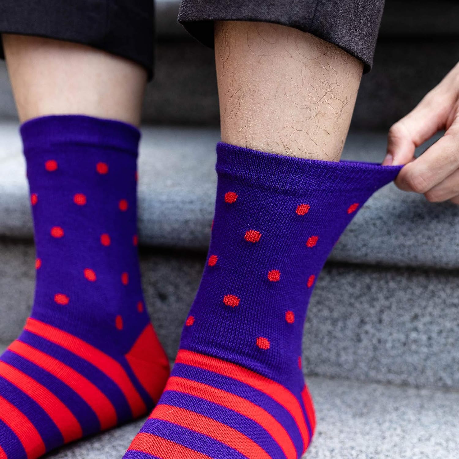 Thumbnail 6 de Chaussettes 5 Doigts Homme coton à orteils séparés fantaisie (5 paires) – Tailles 39-44/45-48