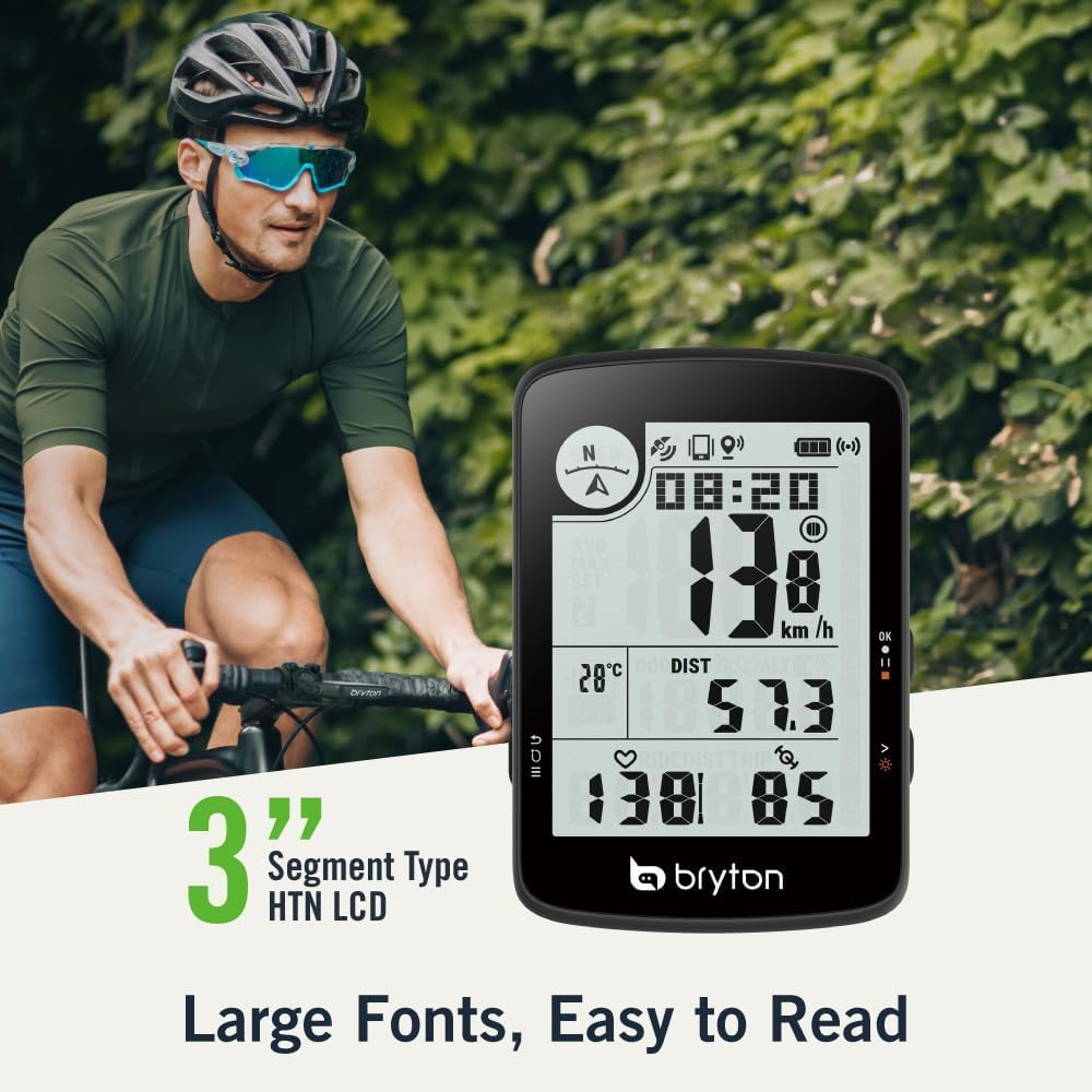 Detalle 2 de Bryton Rider 17: GPS vélo sans fil 3" avec radar, 25 h d’autonomie, live tracking et Bluetooth