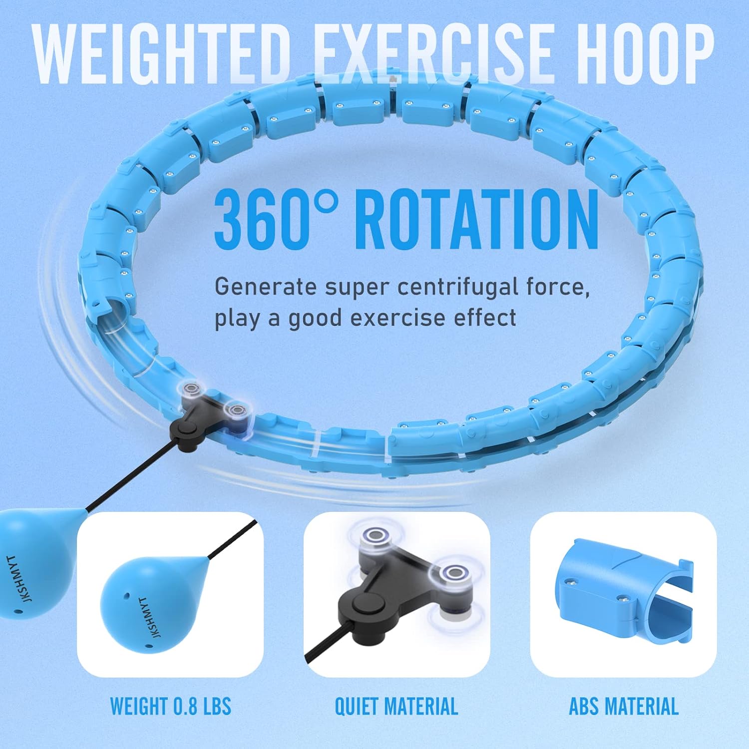 Thumbnail 2 de JKSHMYT Weighted Hula Hoop 47 Inch 🏋