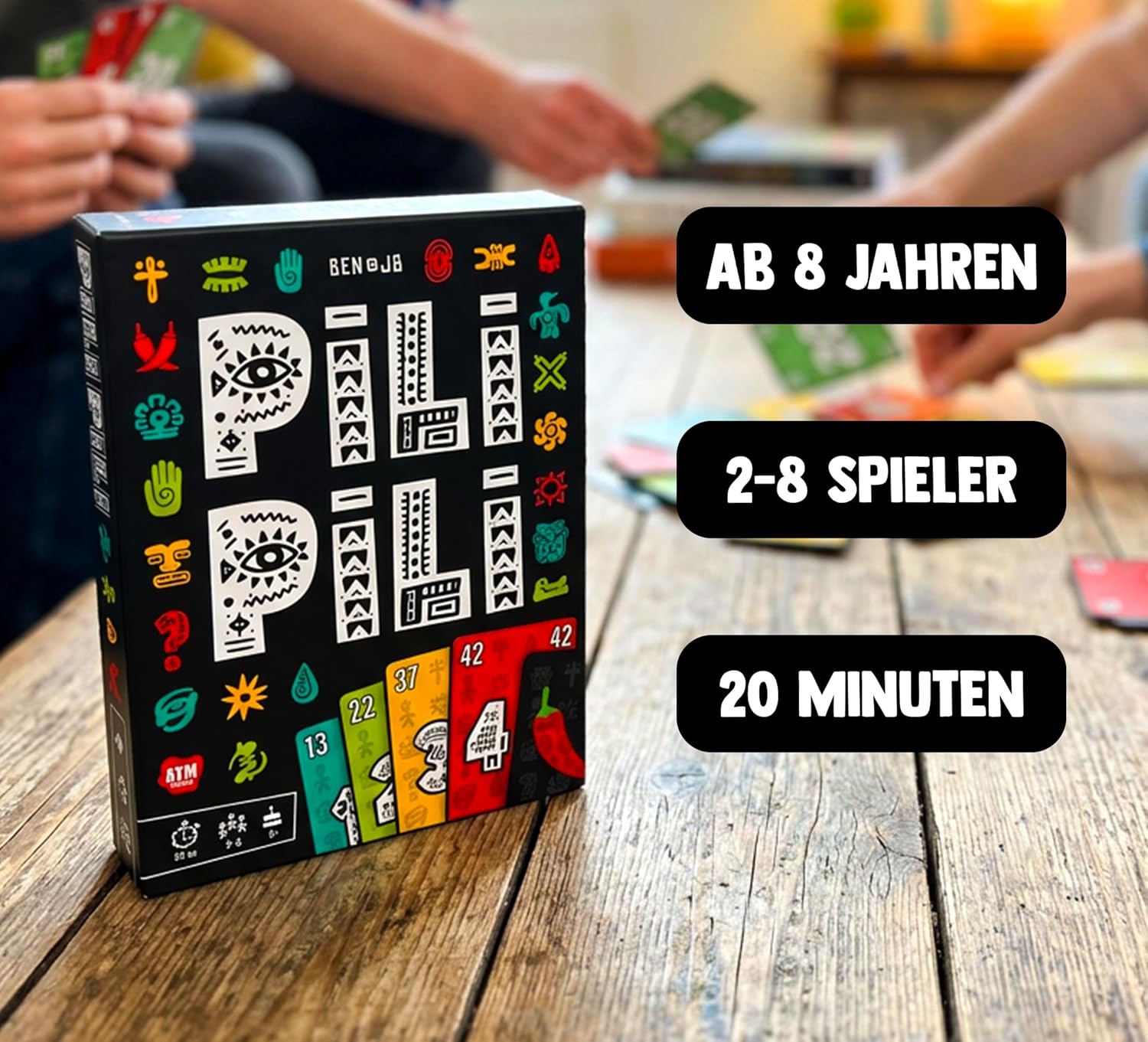 Detalle 2 de ATM Gaming PILI PILI – Gesellschaftsspiel: Taktik, Bluff und Stiche für 2–8 Spieler