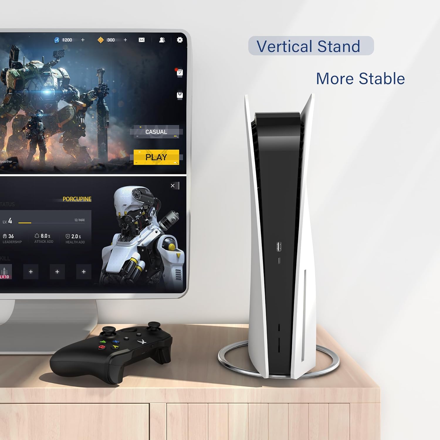 Thumbnail 1 de ANNSKIN PS5 Slim Vertical Stand — Secure, minimalist stand for PS5 Pro, PS5 and PS5 Slim
