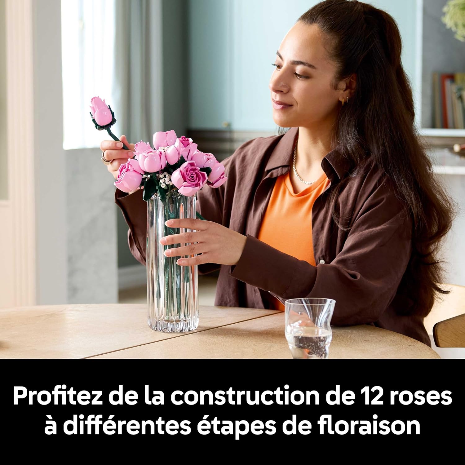 Detalle de LEGO Botanicals Bouquet de Roses 10374 – Kit de construction pour adulte