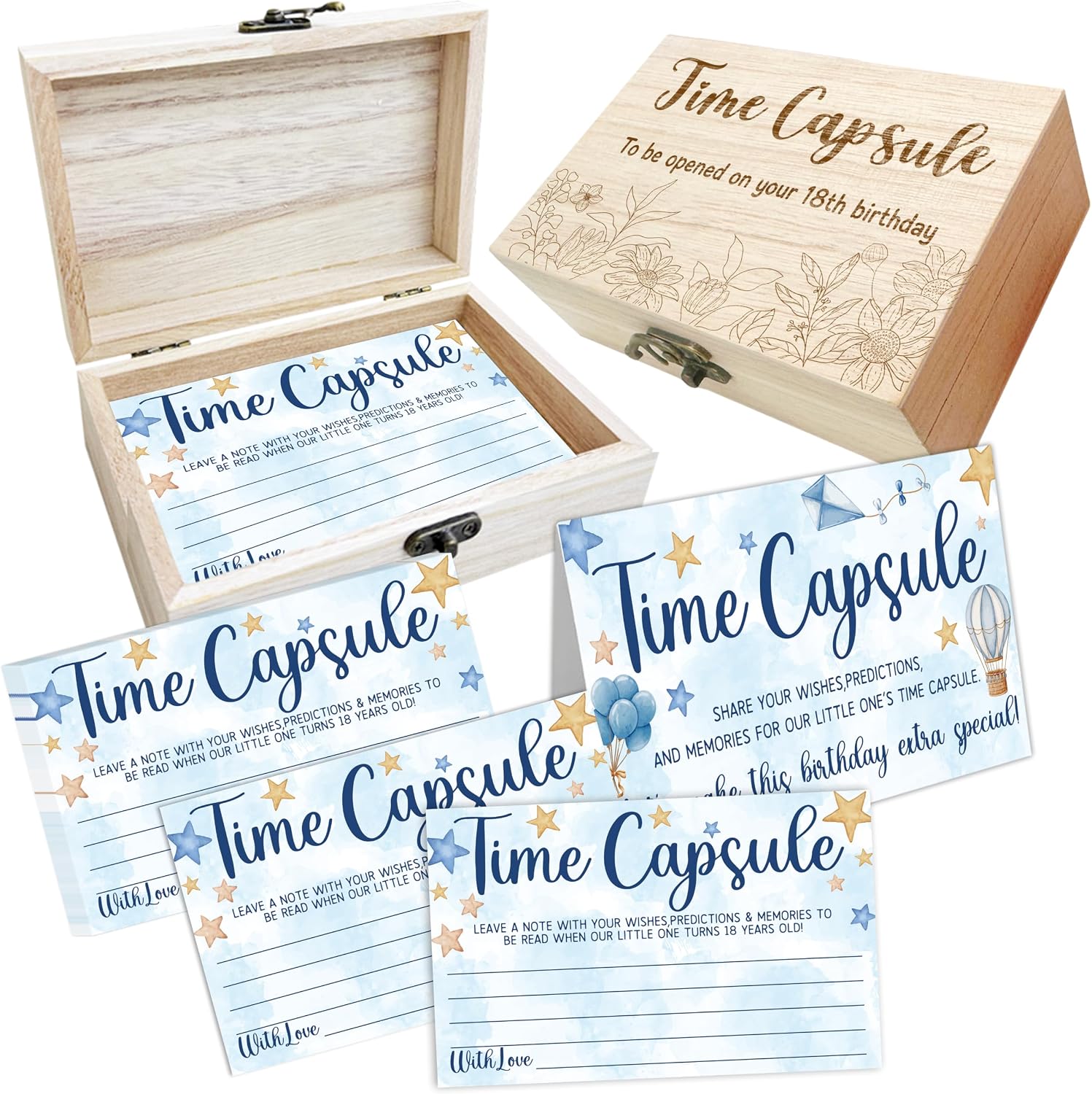Detalle de Baby Shower Keepsake Box with 50 Advice Cards