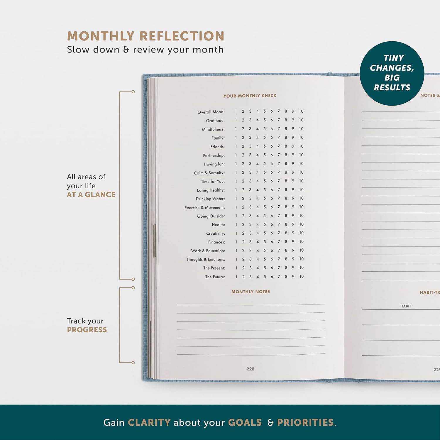 Detalle de UrBestSelf The 6-Minute Diary – Le journal de 6 minutes pour une vie plus consciente et épanouie