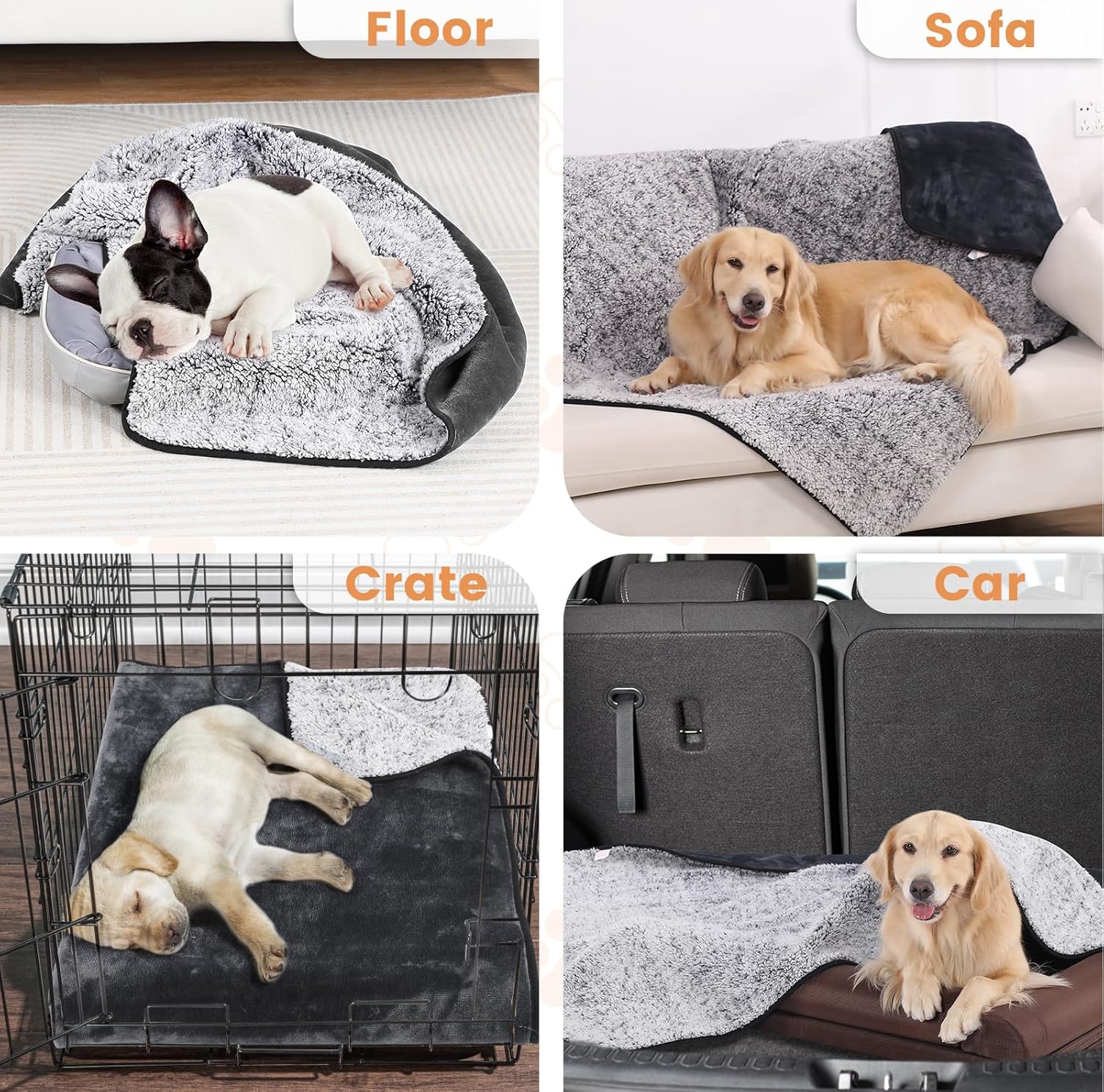 Thumbnail 6 de PETTOM Waterproof Blanket reversible pet throw (grey) 100x75cm