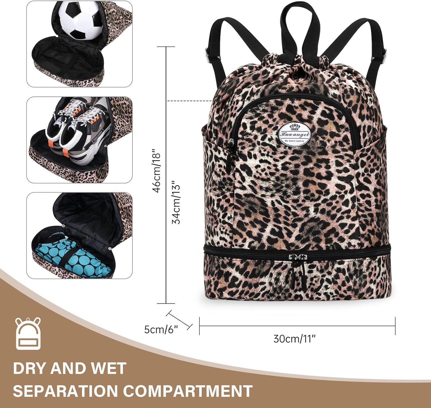 Detalle 2 de HUA ANGEL Mochila Deportiva Cordón Gymsack