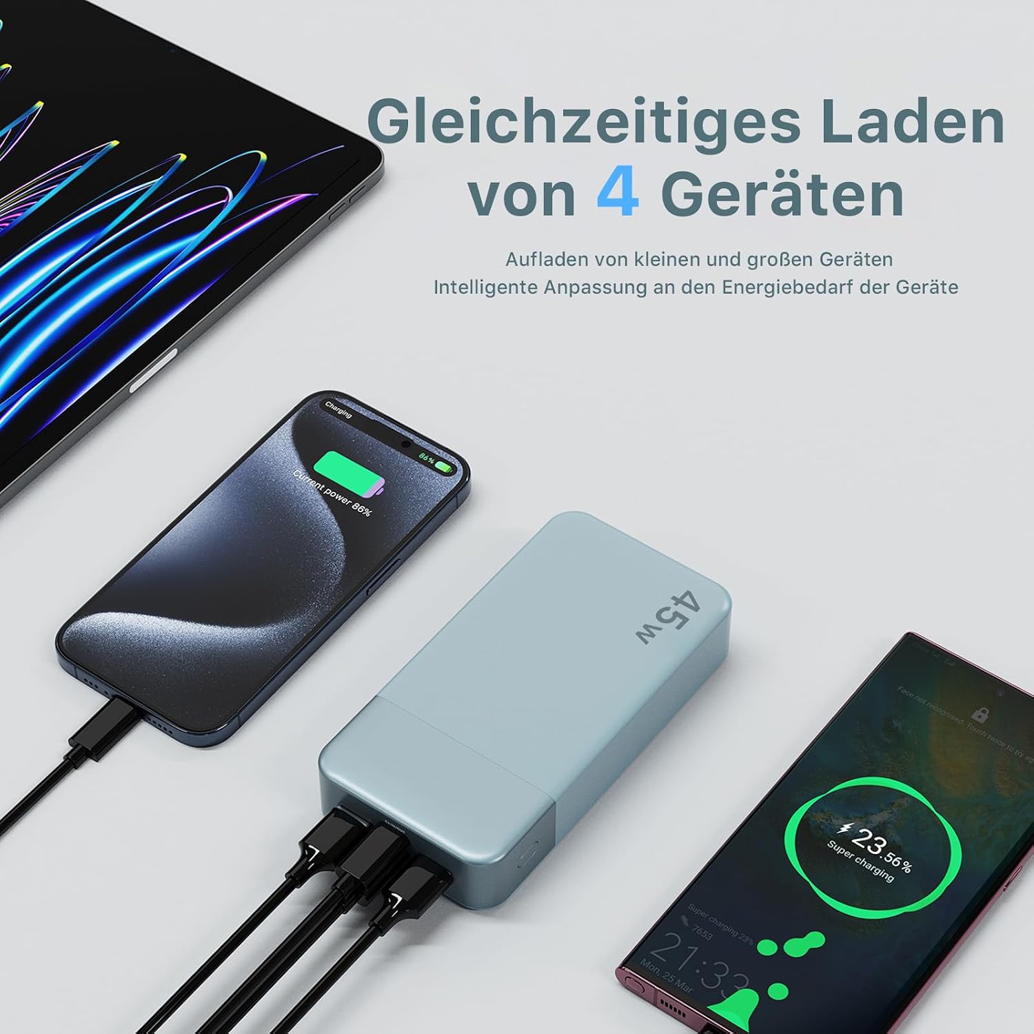 Detalle 2 de NOBIS Power Bank 20000mAh Powerbank 45W Ladegerät