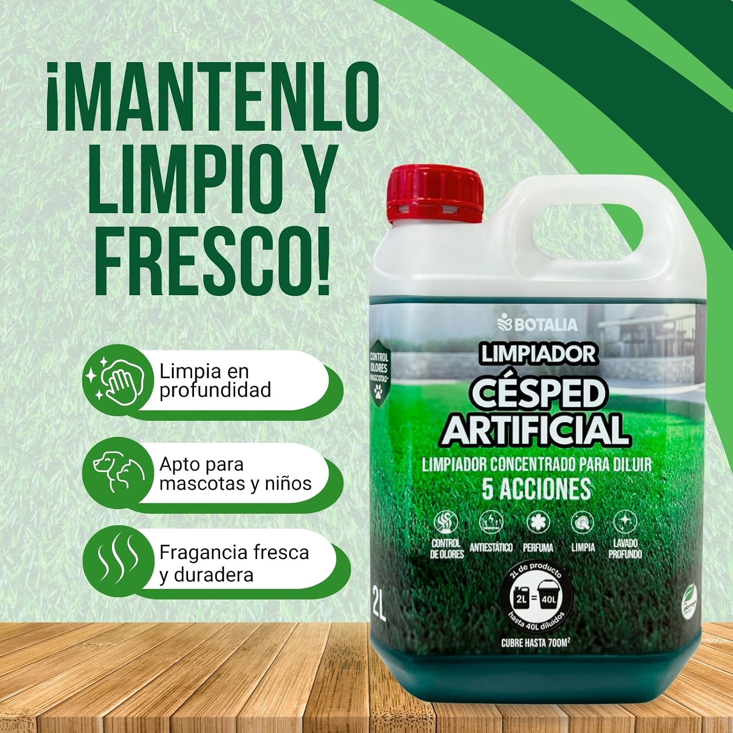 Thumbnail 4 de PLANTAWA Higienizador Concentrado 2L para Césped Artificial: limpieza enzimática 3 acciones