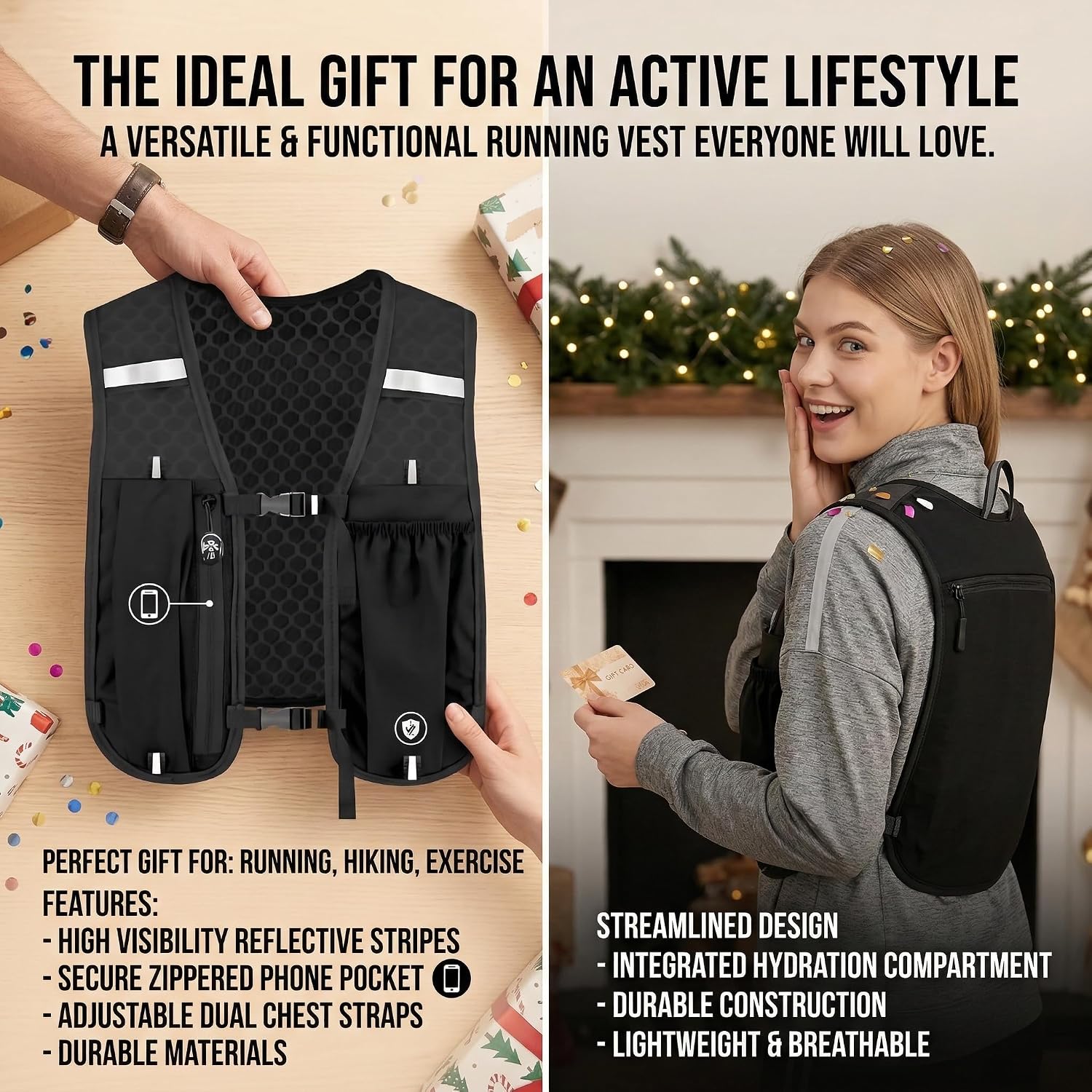Detalle de Zaino idrico YEDOUALE da corsa e bici 5L – leggero, resistente e pratico per trail e trekking