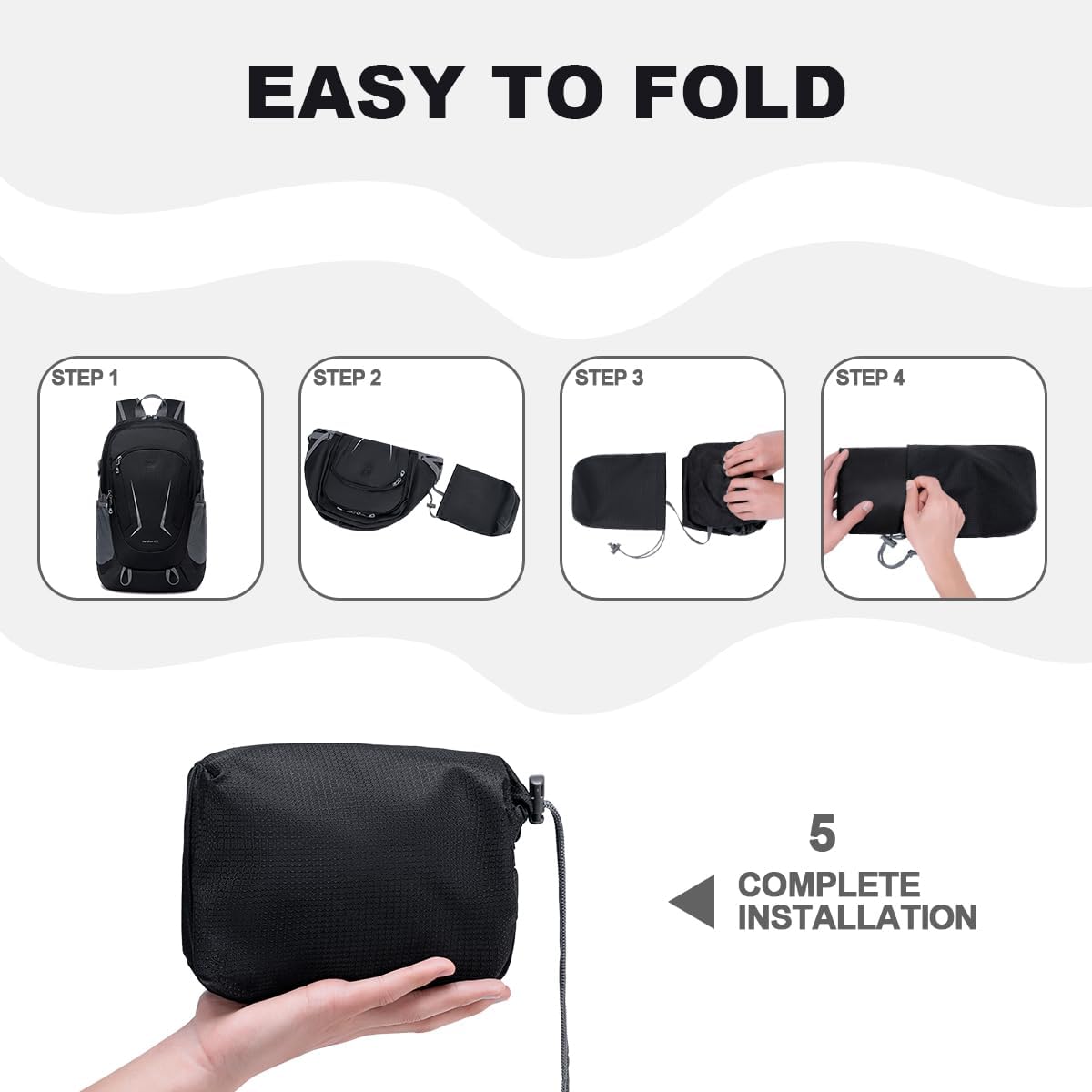 Detalle de MIYCOO Ultra Lightweight Packable Backpack (Waterproof, 35L, Foldable Daypack)