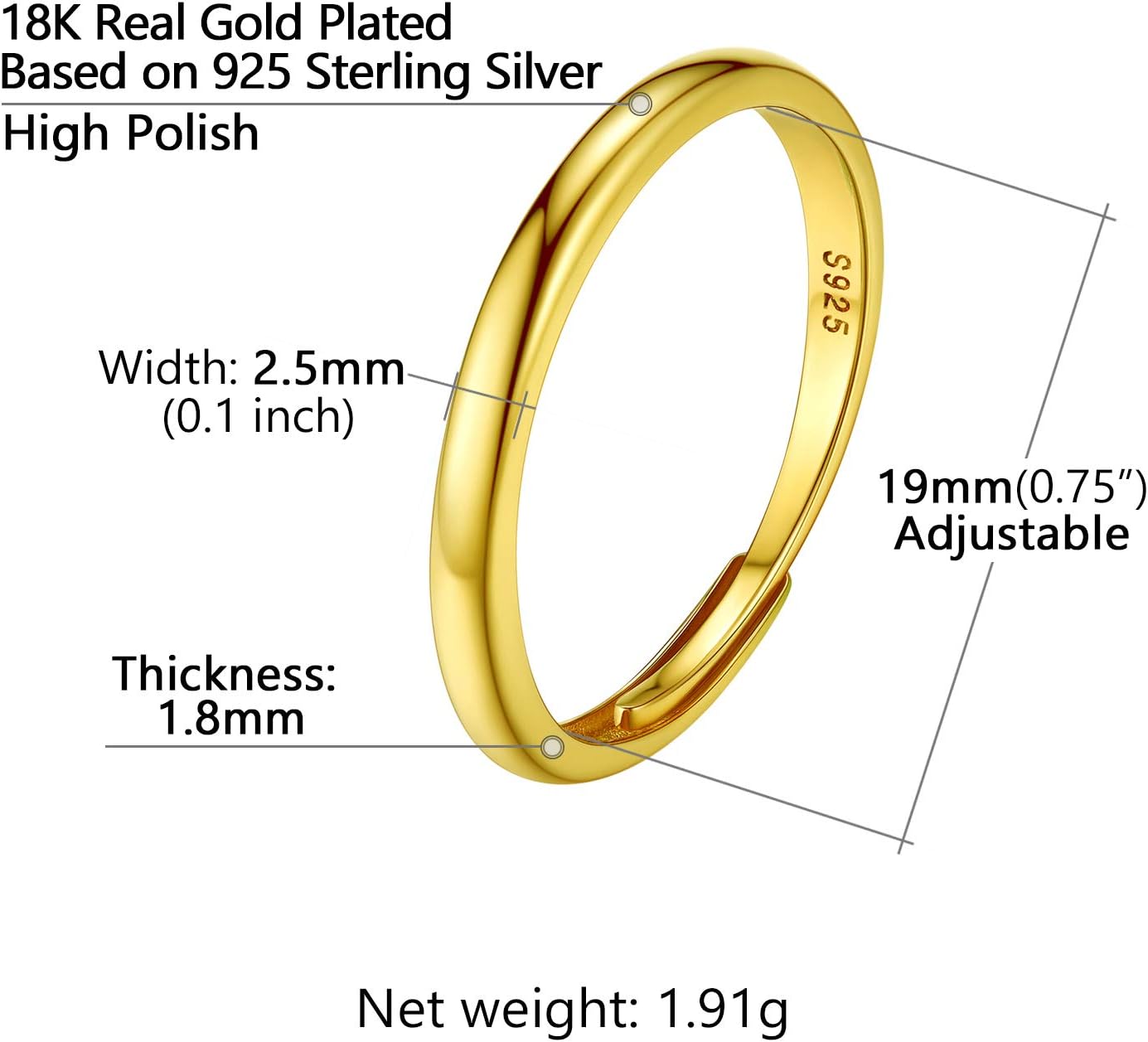 Thumbnail 5 de Bague ouverte femme PROSILVER en argent 925, anneau réglable forme lune, étoile, feuille ou celtique
