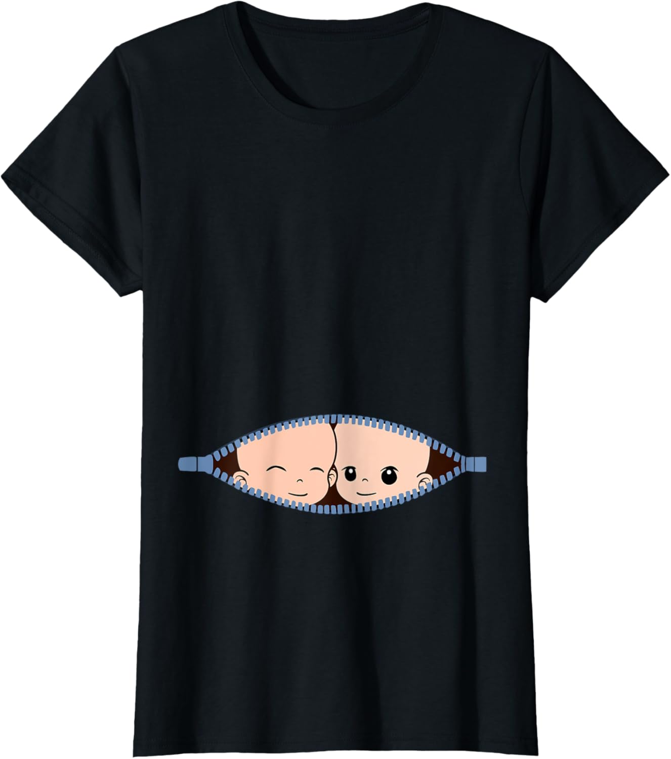 Detalle de Grossesse - Maman avec des Jumeaux T-Shirt: Dévoilez votre magie maternelle avec simplicité