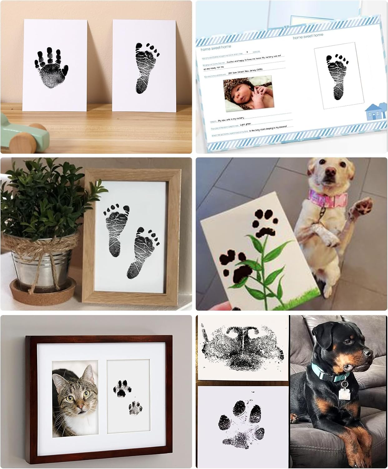 Thumbnail 4 de Zemiu Hand- und Fußabdruck Babys Großer 10 x 8,1 cm 3 Stk
